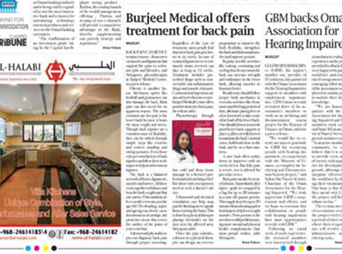 Burjeel Medical Centre - Oman is in major news featuring Ms. Siriyaporn Panyaborwornrat, Physiotherapist